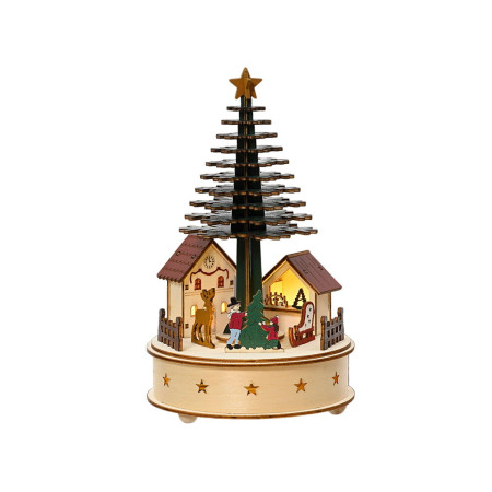 decorations de noel lumineo petit maison 15 x 25 cm microled