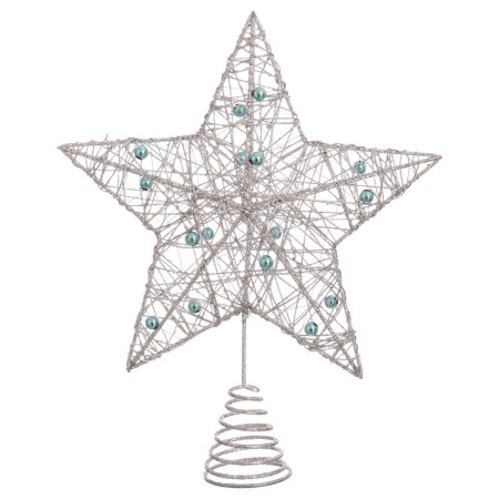 etoile de noel argente metal 20 x 5 x 25 cm