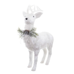 decorations de noel blanc polyfoam cerf 73 x 33 x 108 cm