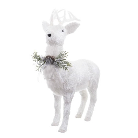 decorations de noel blanc polyfoam cerf 73 x 33 x 108 cm