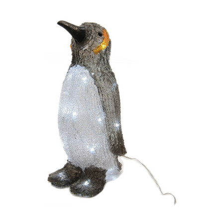 decorations de noel lumineo pingouin blanc 17 x 16 x 33 cm