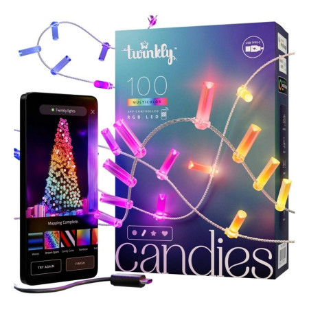 guirlande lumineuse led twinkly twkc100rgb t noel multicouleur