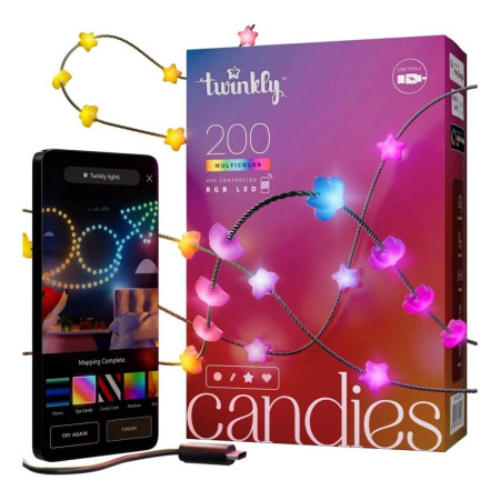 guirlande lumineuse led twinkly twks200rgb g noel 10 w multicouleur