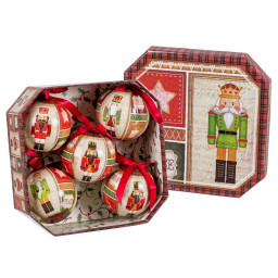 boules de noel multicouleur papier polyfoam casse noisette 75 x 75 x 75 cm 5 unites
