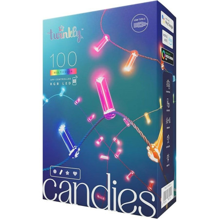 guirlande lumineuse led twinkly twkc100rgb g noel 10 w multicouleur