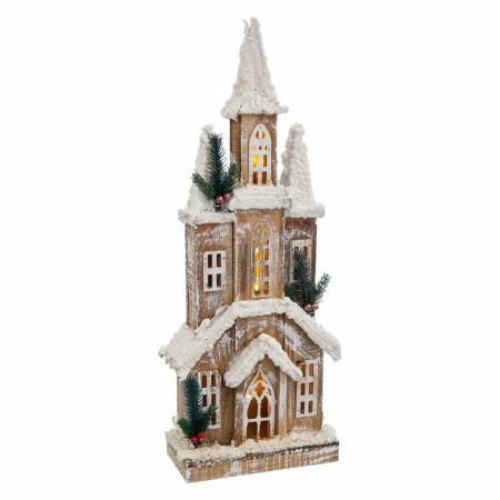 decorations de noel blanc beige bois maison 21 x 10 x 59 cm