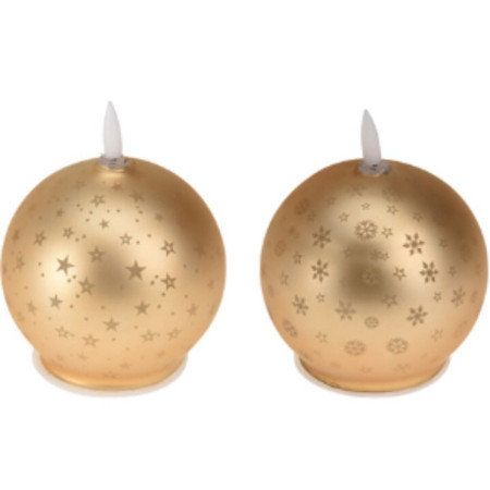 bougie led lifetime dore boule de noel aaa