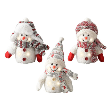 decoration de noel led poupee de neige lumineo 11 x 8 x 18 cm
