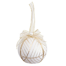 boules de noel blanc polyfoam tissu 8 x 8 x 8 cm 4 unites