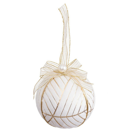 boules de noel blanc polyfoam tissu 8 x 8 x 8 cm 4 unites