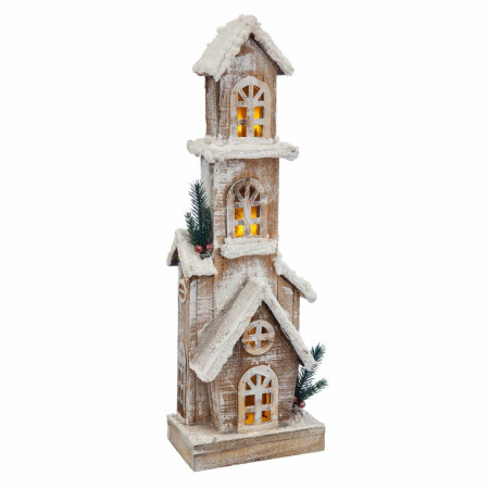 decorations de noel blanc beige bois maison 18 x 11 x 55 cm