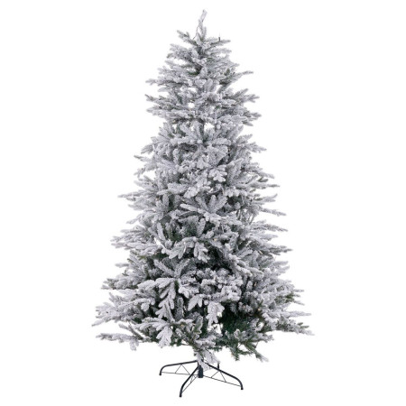 sapin de noel blanc vert pvc metal polyethylene enneige 180 cm
