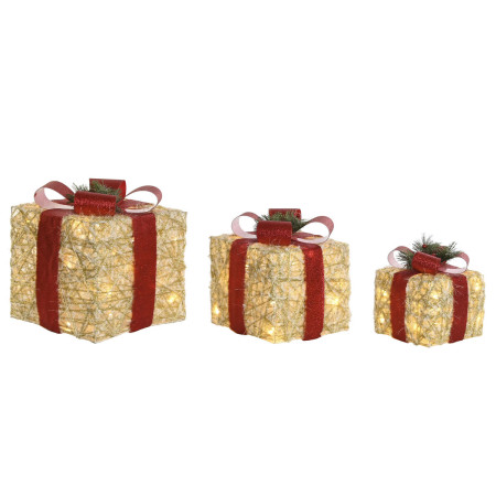 decorations de noel dkd home decor blanc rouge dore 25 x 25 x 25 cm 3 pieces