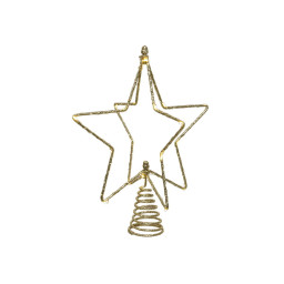 etoile de noel lumineo dore fils de fer 20 x 5 x 25 cm microled