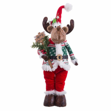 decorations de noel multicouleur metal tissu renne 20 x 13 x 58 cm