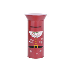 Décorations de Noël DKD Home Decor Boîte aux lettres Blanc Noir Rouge Vert Métal 41,5 x 41,5 x 78 cm