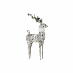 decorations de noel dkd home decor renne blanc osier plastique 53 x 19 x 90 cm