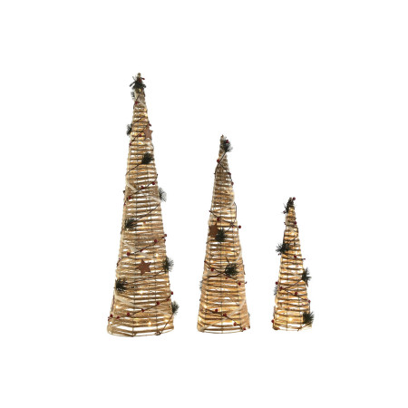 decorations de noel dkd home decor rouge naturel 20 x 20 x 80 cm 3 pieces