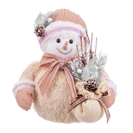 decorations de noel multicouleur plastique polyfoam tissu bonhomme de neige 19 x 16 x 22 cm
