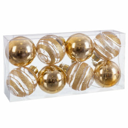boules de noel dore plastique 8 x 8 x 8 cm 8 unites