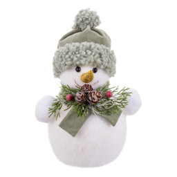 decorations de noel blanc multicouleur plastique polyfoam tissu bonhomme de neige 18 x 13 x 25 cm