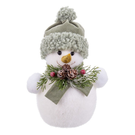 decorations de noel blanc multicouleur plastique polyfoam tissu bonhomme de neige 18 x 13 x 25 cm