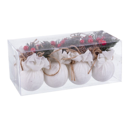 boules de noel blanc multicouleur velours cotele foam 6 x 6 x 6 cm 8 unites