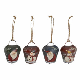 decoration suspendue dkd home decor noel rouge vert metal 4 pcs 5 x 25 x 7 cm
