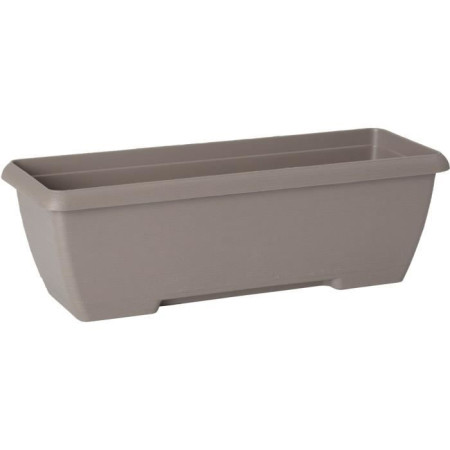 Jardiniere - GARDEN ID Teramo - Taupe 60 cm - Solidité - Réserve d'eau intégrée - Rec