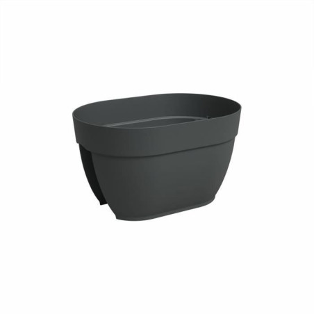Jardiniere balcon CAPRI CAMPANA - Plastique - Anthracite - Ovale - 39 x 25,6 x 22,5 cm - ARTEVASI