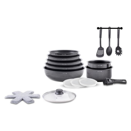 Batterie de cuisine - Tous feux dont induction - ART & CUISINE - AC1824 - Aluminium -