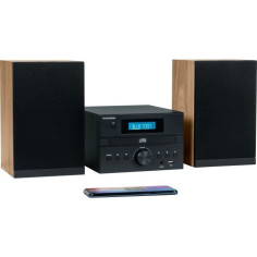 Micro-chaîne Bluetooth - THOMSON - Bois/Noir - Radio FM/CD/MP3/USB Micro-chaîne Bluetooth - THOMSON - Bois/Noir - Radio FM/CD/MP3/USB