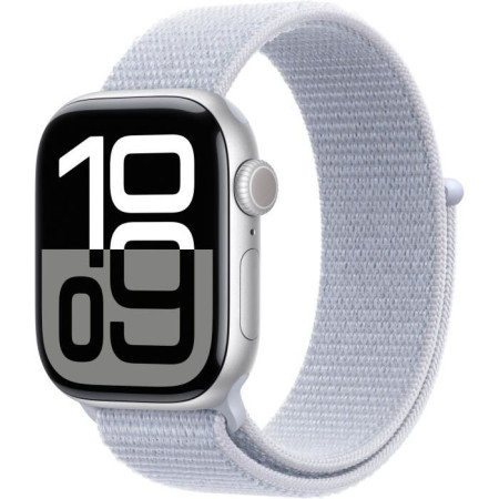 Apple Watch Series 10 GPS + Cellular - 42mm - Boîtier Silver Aluminium - Bracelet Blu
