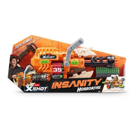 Blaster a Ceinture - ZURU - XSHOT Insanity HorrorFire Dread Hammer - Blaster avec cei