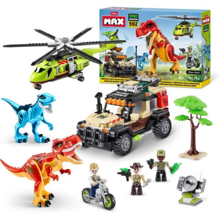 Set de Construction - ZURU - Dino Adventure Dino Hunt (592 pieces) - Aventure préhist