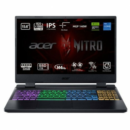 Ordinateur Portable Acer Nitro 5 AN515-58-77YB 15,6" i9-12900H 32 GB RAM 1 TB SSD Nvidia Geforce RTX 4060