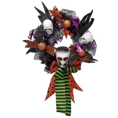 Couronne d'halloween têtes de mort