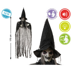 Décoration d'Halloween 170 cm Sorcière