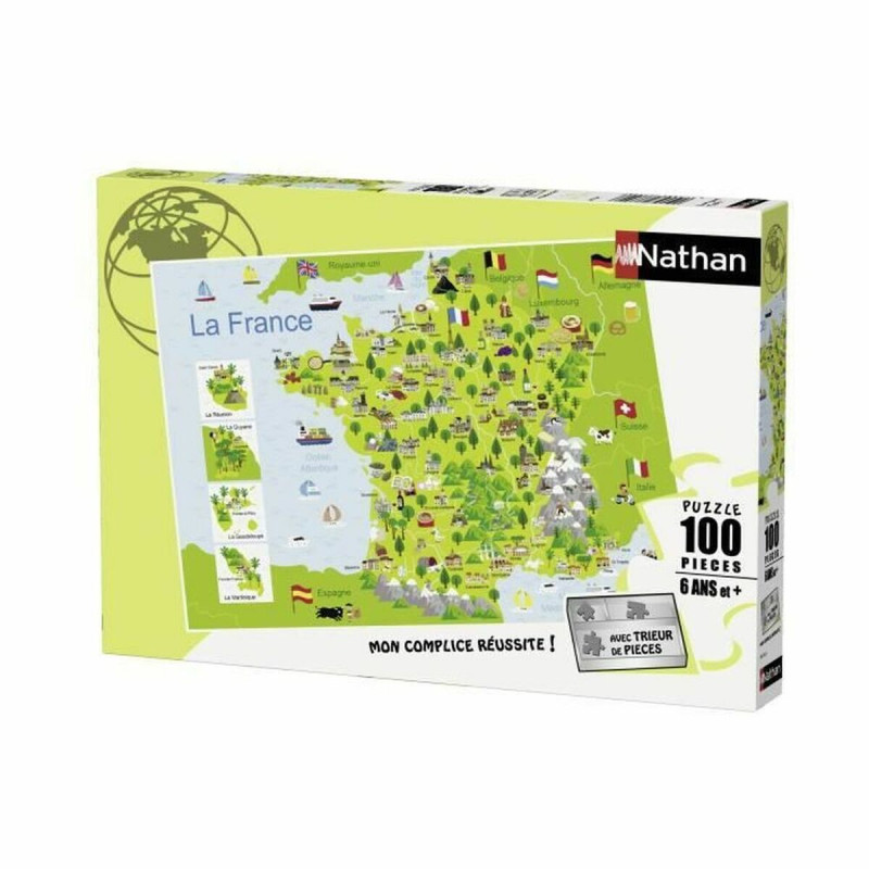 Nathon Map Puzzle Nathan Map of France 100 Pièces (100 Unités) - Zoma