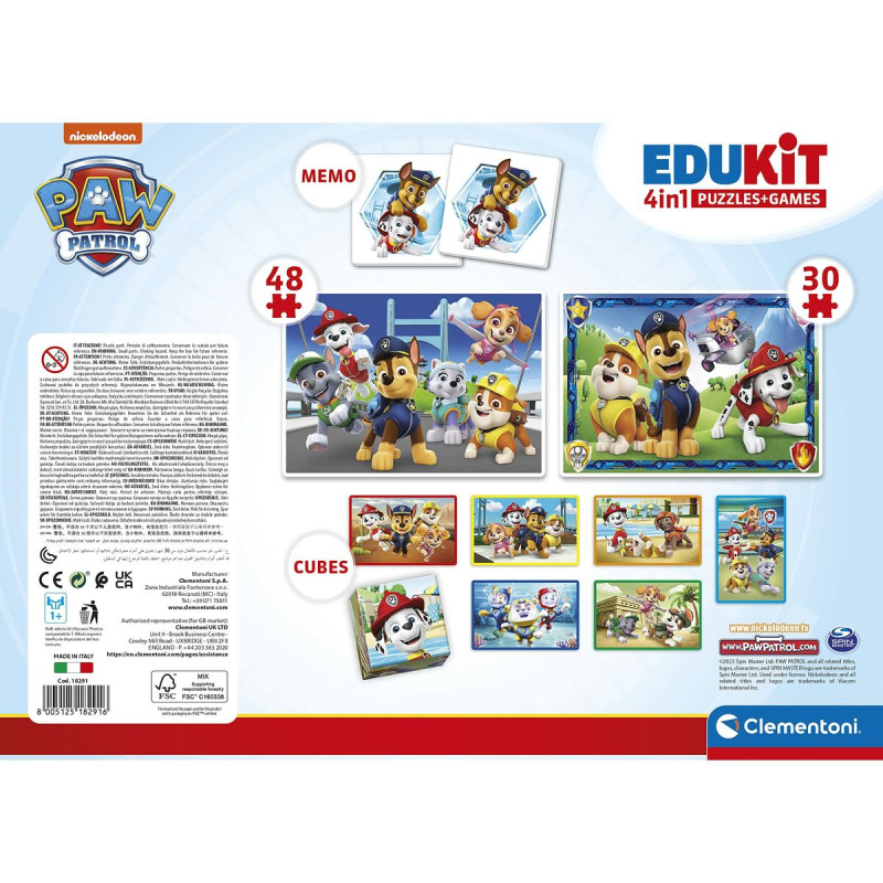 Set de 4 Puzzles The Paw Patrol Clementoni Edukit - Zoma