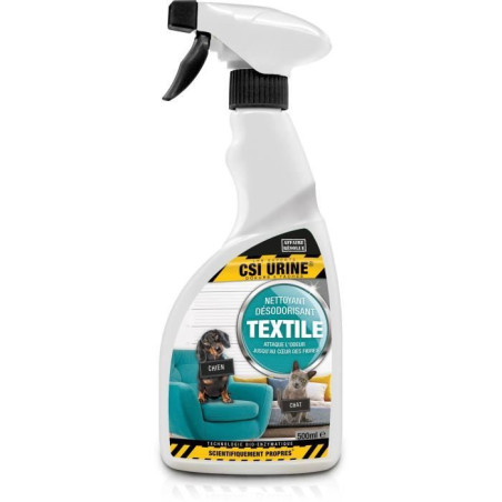 Nettoyant désodorisant textile - CSI URINE - 500ML - Élimine odeurs, digere taches, pro-bactéries et enzymes naturelles
