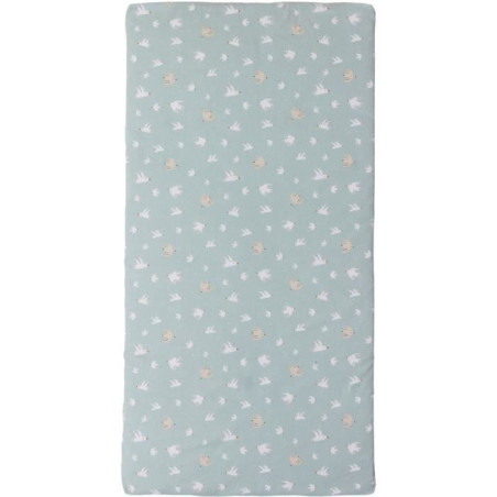 Matelas nomade Over the sea - 120 x 60 x 4 cm - Bleu - TINEO