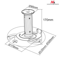 Support de Toit pour Projecteur MacLean MC-515 80 - 170 mm Support de Toit pour Projecteur MacLean MC-515 80 - 170 mm
