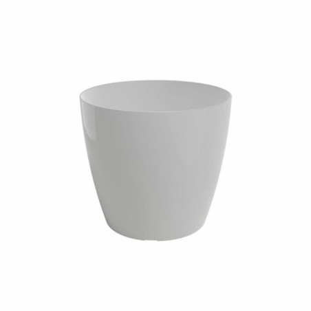 Pot de fleur SAN REMO - Plastique - Gris clair brillant - Rond - L42 x P42 x H39,5 cm - ARTEVASI