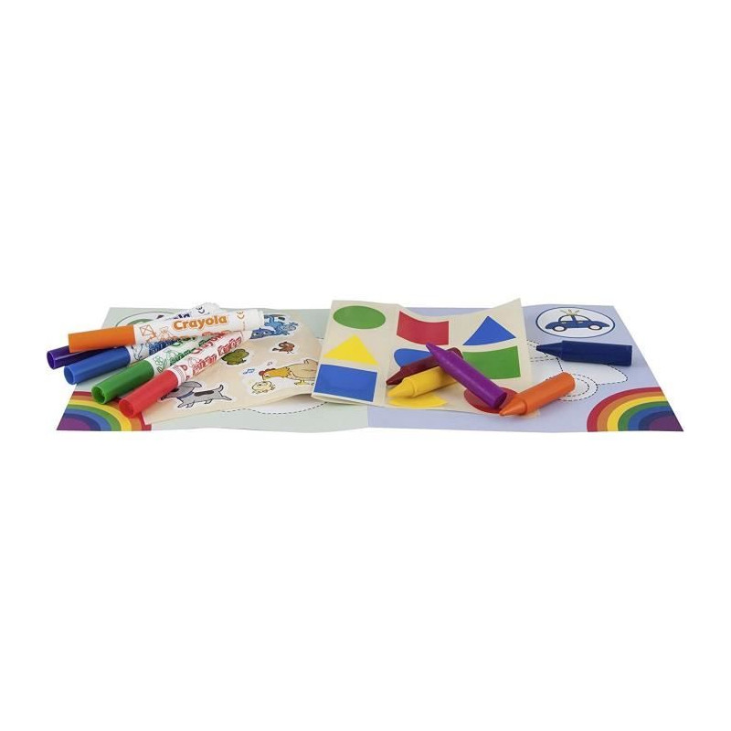 Crayola Mini Kids - Mon Premier Set Couleurs & Autocollants Dès 36 Mois, Feutres Lavables Et Crayons