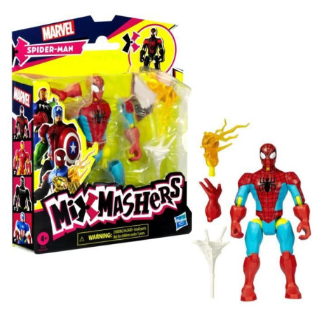MixMashers SpiderMan, figurine 12 cm personnalisable a mélanger et combiner avec accessoires, Marvel, des 4&nbsp;ans