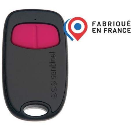 Télécommande 2 canaux - SCS SENTINEL - SimplyControl - Fuschia, portée 40m, fréquence 433.92 MHz, pile lithium CR2032 incluse