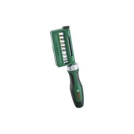 Bosch Set de 19 tournevis a cliquet a embout (36 dents porte-embout magnétique Softgrip 18 emb. acier S2 barrette clipsable)