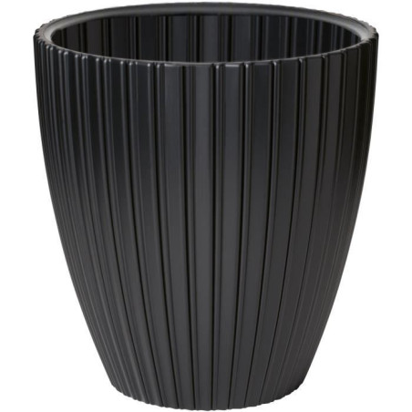 Pot de fleurs - Garden ID - Fancy - 40 x 42 cm - Pour jardin, balcons ou intérieurs - Noir