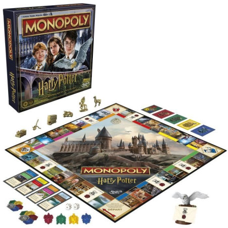 Monopoly édition Harry Potter, Jeu de société de plateau, Aventures magiques a Poudlard, des 8&nbsp;ans, 2 a 6&nbsp;joueurs